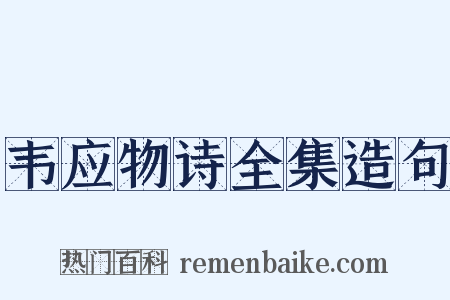 韦应物诗全集造句是什么意思的图片